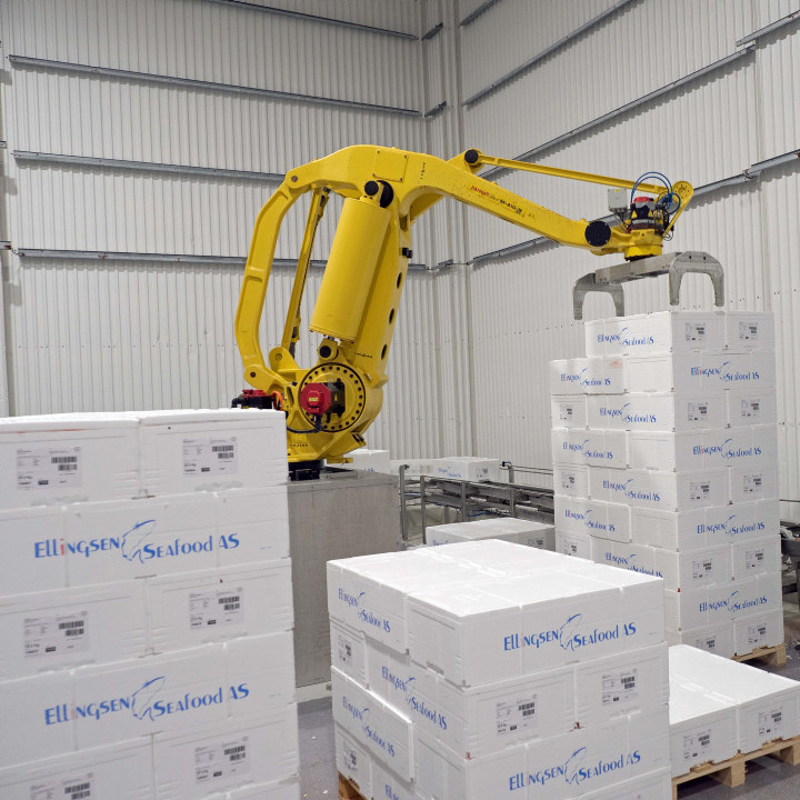 Robot som stabler paller