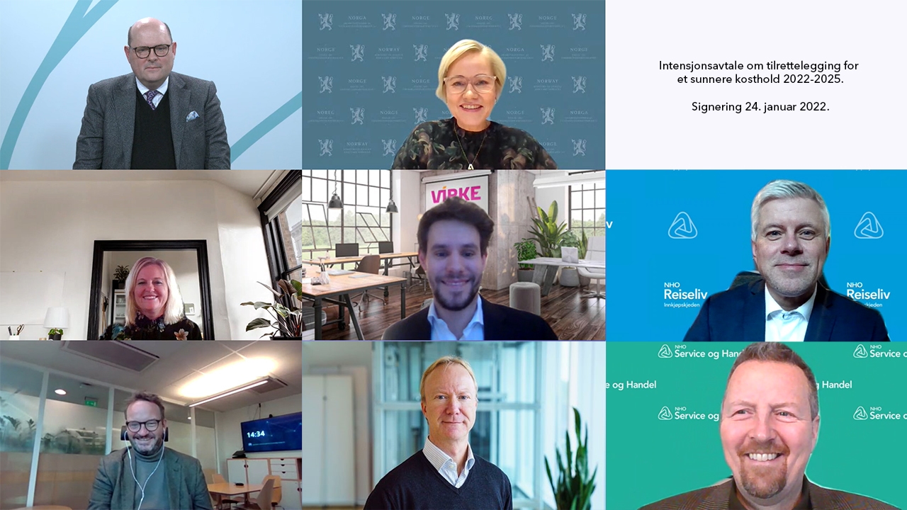 Skjermbilde av alle som signerte avtalen