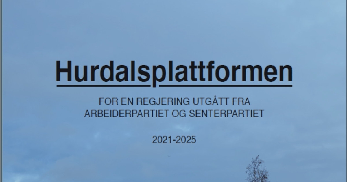 Utklipp fra forsiden på Hurdalsplattformen.