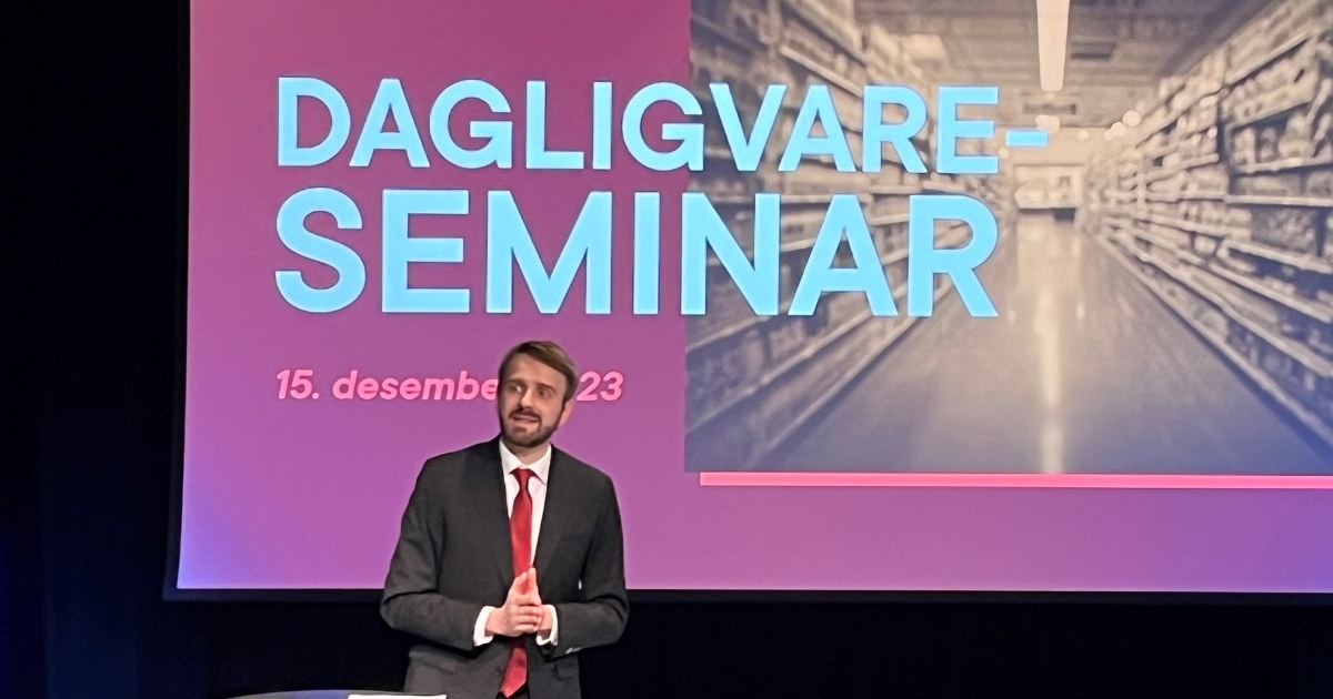 Nærings- og fiskeriminister Jan Christian Vestre på Dagligvareseminar