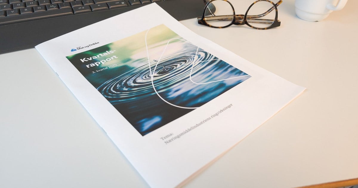 Forsiden av NHO Mat og Drikkes kvartalsrapport for tredje kvartal 2025.