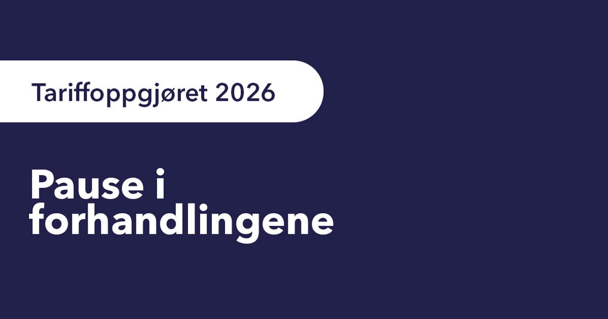 Tekstplakat der det står Pause i forhandlingene